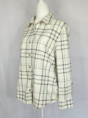 Lee Riders | Fleece Button Down Shirt | Plaid Cozy Flannel Style Ivory | S/P